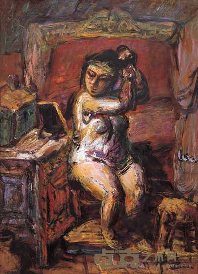 罗中立 梳头 55×40cm